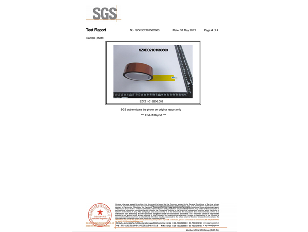 SGS茶色PET鹵素報(bào)告